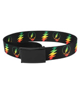 Grateful Dead Rasta SYF Bolt Adjustable Web Belt Black
